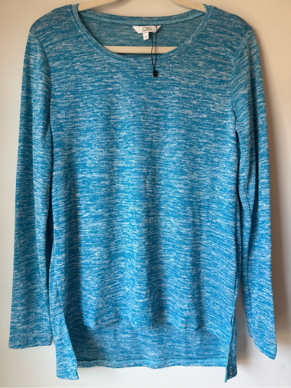 Teal Heathered Long Sleeve high low super soft stretchy Pullover